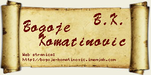 Bogoje Komatinović vizit kartica